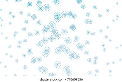 Light BLUE vector cover with beautiful snowflakes. Glitter abstract illustration with crystals of ice. New year design for your business advert.