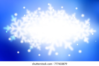 Light BLUE vector cover with beautiful snowflakes. Glitter abstract illustration with crystals of ice. The pattern can be used for new year leaflets.