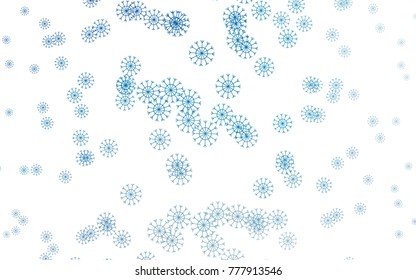 Light BLUE vector cover with beautiful snowflakes. Shining colored illustration with snow in christmas style. The pattern can be used for new year leaflets.