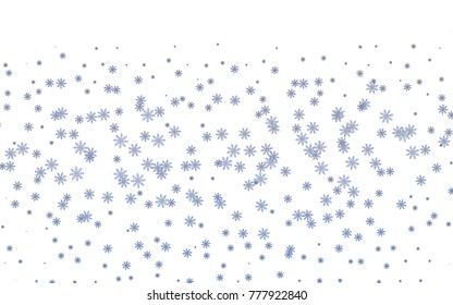 Light BLUE vector cover with beautiful snowflakes. Shining colored illustration with snow in christmas style. New year design for your ad, poster, banner.