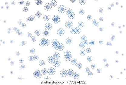 Light BLUE vector cover with beautiful snowflakes. Decorative shining illustration with snow on abstract template. New year design for your business advert.