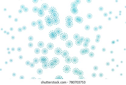 Light BLUE vector cover with beautiful snowflakes. Blurred decorative design in xmas style with snow. The pattern can be used for new year leaflets.