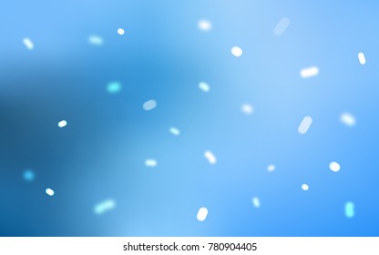Light BLUE vector cover with beautiful snowflakes. Decorative shining illustration with snow on abstract template. The pattern can be used for new year leaflets.