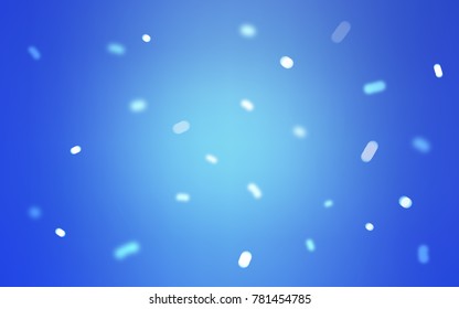 Light BLUE vector cover with beautiful snowflakes. Snow on blurred abstract background with gradient. The pattern can be used for new year ad, booklets.