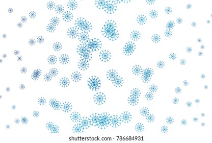 Light BLUE vector cover with beautiful snowflakes. Snow on blurred abstract background with gradient. The pattern can be used for new year ad, booklets.