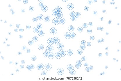 Light BLUE vector cover with beautiful snowflakes. Shining colored illustration with snow in christmas style. The pattern can be used for new year ad, booklets.