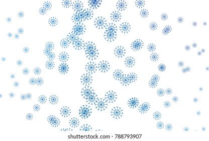 Light BLUE vector cover with beautiful snowflakes. Shining colored illustration with snow in christmas style. The pattern can be used for year new  websites.