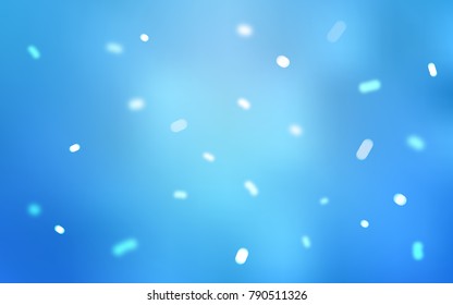 Light BLUE vector cover with beautiful snowflakes. Snow on blurred abstract background with gradient. The pattern can be used for year new  websites.