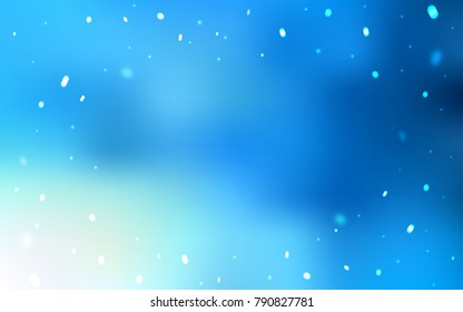 Light BLUE vector cover with beautiful snowflakes. Shining colored illustration with snow in christmas style. The template can be used as a new year background.