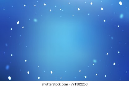 Light BLUE vector cover with beautiful snowflakes. Glitter abstract illustration with crystals of ice. The template can be used as a new year background.