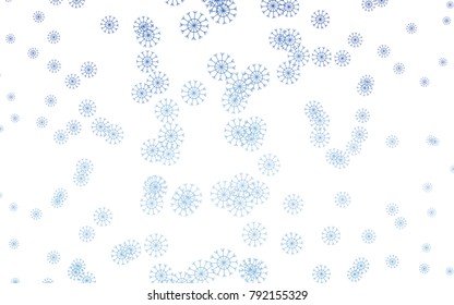 Light BLUE vector cover with beautiful snowflakes. Blurred decorative design in xmas style with snow. The template can be used as a new year background.