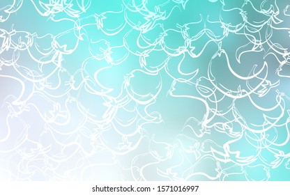 Light BLUE vector cover with chili peppers. peppers on blurred abstract background with colorful gradient. Doodle design for your business advert of cafes.