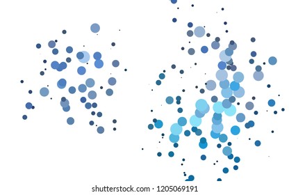 Light BLUE vector cover with circles. Blurred bubbles on abstract backdrop with colorful gradient. Design for business adverts.