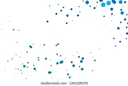 Light BLUE vector cover with circles. Illustration with set of shining colorful abstract circles. Pattern of water, rain drops.