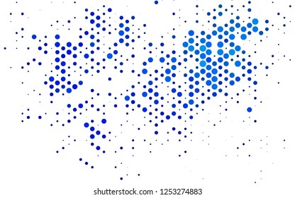 Light BLUE vector cover with circles. Glitter abstract illustration with blurred drops of rain. Design for business adverts.