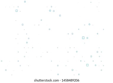 Light BLUE vector cover with circles, cubes. Abstract illustration with colorful circles, rectangles. Template for your brand book.