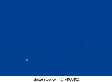 Light BLUE vector cover with circles, cubes. Colorful illustration with circles, squares in nature style. Pattern of water, rain drops.