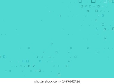 Light BLUE vector cover with circles, cubes. Colorful illustration with circles, squares in nature style. Pattern for ads, leaflets.