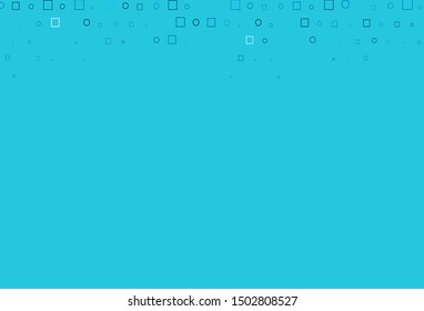 Light BLUE vector cover with circles, cubes. Colorful gradient with circles, rectangles on abstract backdrop. Pattern for ads, leaflets.