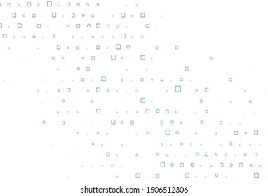 Light BLUE vector cover with circles, cubes. Illustration with set of shining colorful abstract circles, cubes. Pattern of water, rain drops.
