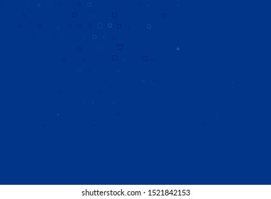 Light BLUE vector cover with circles, cubes. Decorative design in abstract style with circles, rectangles. Pattern for beautiful websites.
