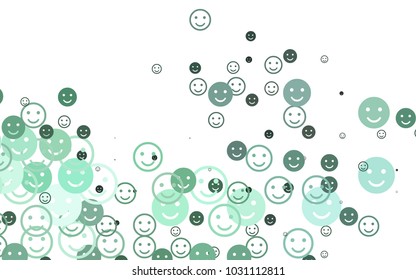 Light BLUE vector cover with cute smiles. Blurred decorative design of smiles in doodle style. Design for positive ad, poster, banner.