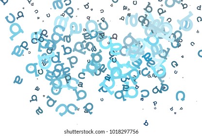 Light BLUE vector cover with english symbols. Modern geometrical illustration with ABC english symbols. The pattern can be used for school, grammar websites.