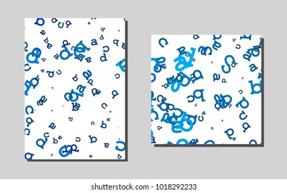 Light BLUE vector cover for Envelopes. Blurred decorative design in abstract style with textbox. The pattern can be used for any ad, booklets.