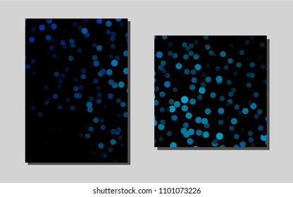 Light BLUE vector cover for Envelopes. Glitter abstract design concept with text box. Pattern for ads, leaflets, labels of your business.