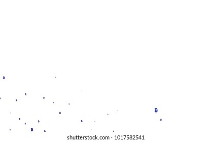 Light BLUE vector cover with financial symbols. Shining illustration with signs of Bitcoins on abstract template. The pattern can be used for ad, booklets, leaflets of banks.