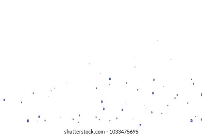 Light BLUE vector cover with financial symbols. Blurred design in simple style with symbols of Bitcoins. The pattern can be used for financial, investment websites.