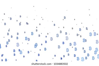 Light BLUE vector cover with financial symbols. Modern abstract illustration with symbols of digital money. Template can be used as a background for ads of markets, loans.