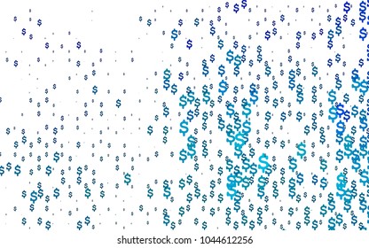 Light BLUE vector cover with financial symbols. Modern geometrical abstract illustration with banking symbols. Smart design for your business advert of economic, wealth.