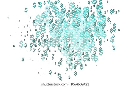 Light BLUE vector cover with financial symbols. Abstract illustration with colored financial, cash symbols. Smart design for your business advert of economic, wealth.