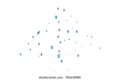 Light BLUE vector cover with financial symbols. Colored symbols of cryptocurrency on white background. Template can be used as a background for ads of markets, loans.