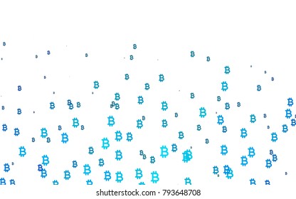 Light BLUE vector cover with financial symbols. Abstract illustration with colored financial digital symbols. Template can be used as a background for ads of markets, loans.
