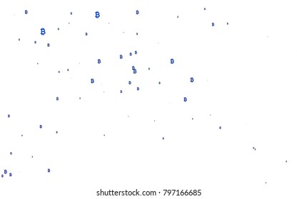 Light BLUE vector cover with financial symbols. Abstract illustration with colored financial digital symbols. The pattern can be used as ads, poster, banner for payments.