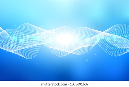 Light BLUE vector cover with happy holiday ribbons. Blurred decorative design in anniversary style with confetti. The template can be used as a background for postcards.