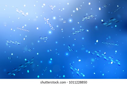 Light BLUE vector cover with happy holiday ribbons.