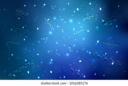 Light BLUE vector cover with happy holiday ribbons. Glitter abstract illustration with colorful confetti, ribbons. The pattern can be used for carnival, festival leaflets.