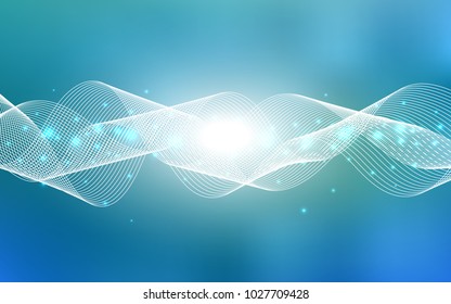 Light BLUE vector cover with happy holiday ribbons. Glitter abstract illustration with colorful confetti, ribbons. New design for ad, poster, banner of your Party.