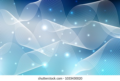 Light BLUE vector cover with happy holiday ribbons. Glitter abstract illustration with colorful confetti, ribbons. Beautiful design for your business advert of anniversary.