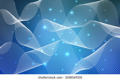 Light BLUE vector cover with happy holiday ribbons. Modern geometrical abstract illustration with carnival ribbons. New design for ad, poster, banner of your Party.