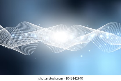 Light BLUE vector cover with happy holiday ribbons. Modern geometrical abstract illustration with carnival ribbons. New design for ad, poster, banner of your Party.