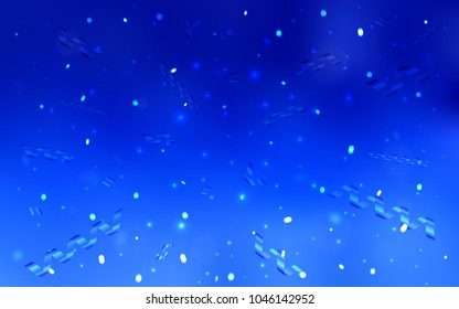 Light BLUE vector cover with happy holiday ribbons. Blurred decorative design in anniversary style with confetti. The template can be used as a background for postcards.
