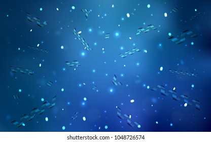Light BLUE vector cover with happy holiday ribbons. Decorative shining illustration with ribbons on abstract template. New design for ad, poster, banner of your Party.