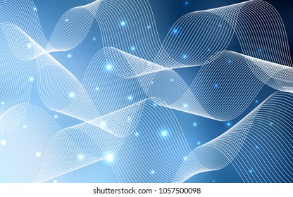 Light BLUE vector cover with happy holiday ribbons. Confetti on blurred abstract background with colorful gradient. The pattern can be used for birthday gifts, congratulations.