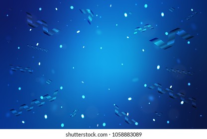 Light BLUE vector cover with happy holiday ribbons. Modern geometrical abstract illustration with carnival ribbons. Beautiful design for your business advert of anniversary.