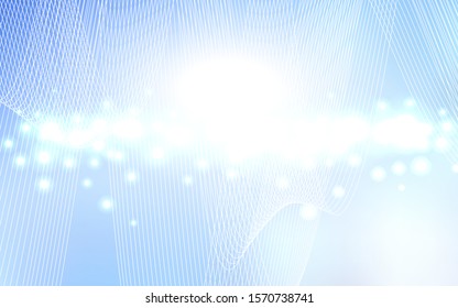 Light BLUE vector cover with happy holiday ribbons. Blurred decorative design in anniversary style with confetti. New design for ad, poster, banner of your Party.