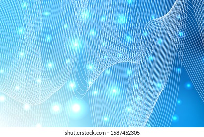Light BLUE vector cover with happy holiday ribbons. Decorative shining illustration with ribbons on abstract template. The pattern can be used for birthday gifts, congratulations.